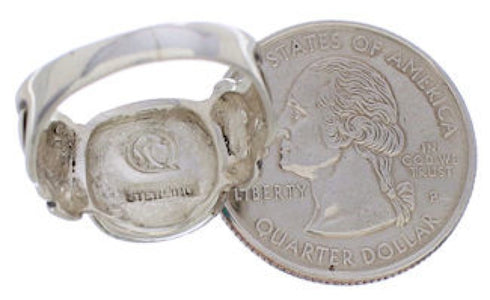 Silver And Turquoise Southwest Ring Size 8 TX39965