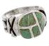 Silver And Turquoise Inlay Jewelry Ring Size 7 TX39970