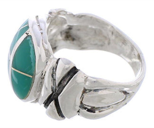 Silver Southwestern Turquoise Jewelry Ring Size 5-3/4 TX39984
