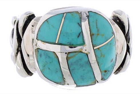 Silver Southwestern Turquoise Ring Size 6-1/4 TX39985