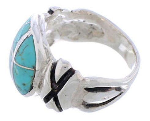 Silver Southwestern Turquoise Ring Size 6-1/4 TX39985