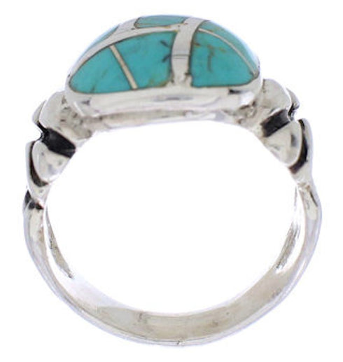 Silver Southwestern Turquoise Ring Size 6-1/4 TX39985