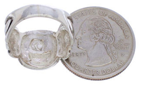 Silver Southwestern Turquoise Ring Size 6-1/4 TX39985