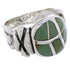Sterling Silver Southwest Turquoise Inlay Ring Size 6-1/4 TX39988