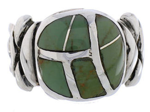 Sterling Silver Southwest Turquoise Inlay Ring Size 6-1/4 TX39988
