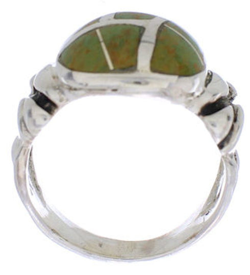 Sterling Silver Turquoise Inlay Southwest Ring Size 8 TX39996