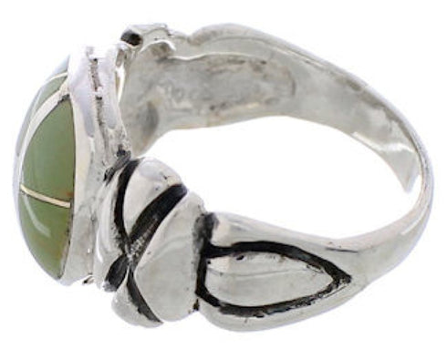 Sterling Silver Turquoise Inlay Southwestern Ring Size 8-1/4 TX39998