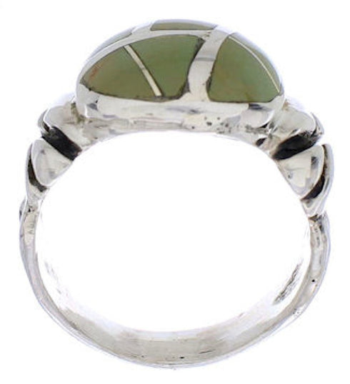 Southwest Silver Turquoise Inlay Jewelry Ring Size 7-1/4 TX40016