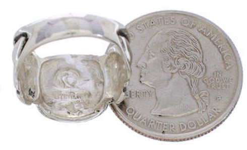 Southwestern Silver Turquoise Jewelry Ring Size 6 TX40018