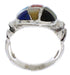 Sterling Silver Multicolor Inlay Ring Size 7-1/4 TX40030