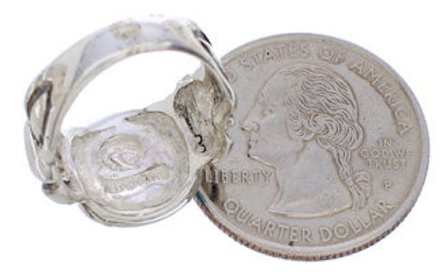 Sterling Silver Multicolor Inlay Ring Size 7-1/4 TX40030