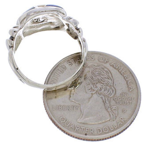Multicolor Silver Southwest Ring Size 7-1/2 TX40043