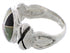 Southwestern Multicolor Inlay Sterling Silver Ring Size 7-3/4 TX40063