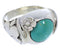 Genuine Sterling Silver Turquoise Flower Ring Size 5-3/4 UX33313