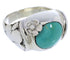 Genuine Sterling Silver Turquoise Flower Ring Size 5-3/4 UX33313