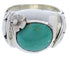 Southwest Flower Silver Turquoise Ring Size 7-1/2 UX33315