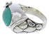 Genuine Sterling Silver Turquoise Flower Ring Size 5-3/4 UX33313