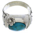 Southwest Sterling Silver And Turquoise Flower Ring Size 5-1/2 UX33349