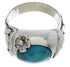 Turquoise Authentic Sterling Silver Flower Ring Size 6-1/2 UX33350
