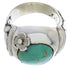 Southwestern Sterling Silver Turquoise Flower Ring Size 8-1/2 UX33361