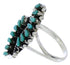 Genuine Sterling Silver Turquoise Needlepoint Ring Size 5-1/2 UX33366