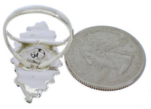 Sterling Silver And Turquoise Needlepoint Ring Size 5-3/4 UX33371