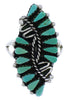 Turquoise Sterling Silver Needlepoint Ring Size 7-1/4 UX33385