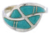 Sterling Silver Southwest Turquoise Inlay Ring Size 4-3/4 WX40917