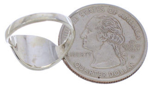 Sterling Silver Southwest Turquoise Inlay Ring Size 4-3/4 WX40917