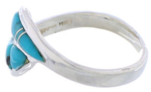 Turquoise Southwestern Silver Ring Size 4-3/4 AX87745