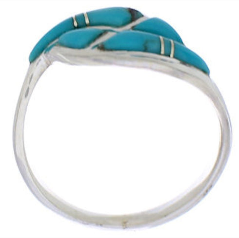 Turquoise Southwestern Silver Jewelry Ring Size 6-3/4 AX87746