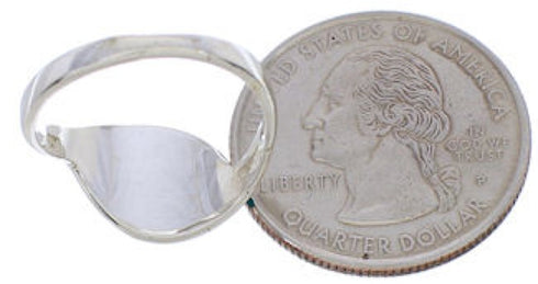 Southwest Turquoise Sterling Silver Ring Size 7-1/4 WX40964