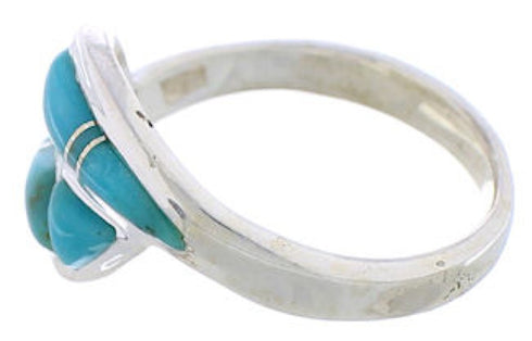 Genuine Sterling Silver Jewelry Turquoise Ring Size 4-3/4 WX41016