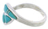 Silver Turquoise Inlay Southwestern Jewelry Ring Size 7-1/2 AX87740