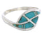 Turquoise Inlay Southwest Silver Ring Size 8-3/4 WX41029