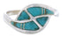 Turquoise Inlay Southwest Silver Ring Size 8-3/4 WX41029