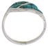 Turquoise Inlay Southwestern Silver Ring Size 6-3/4 WX41039