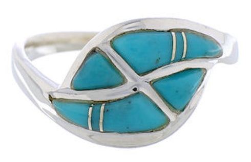 Southwest Turquoise Sterling Silver Ring Size 6-1/4 EX44186