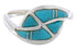 Turquoise Inlay Authentic Sterling Silver Ring Size 7-3/4 WX41049