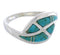 Sterling Silver Southwestern Turquoise Inlay Ring Size 7-1/2 WX41053