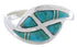 Sterling Silver Southwestern Turquoise Inlay Ring Size 7-1/2 WX41053