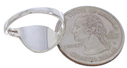 Sterling Silver Turquoise Inlay Southwestern Ring Size 8-3/4 WX41051