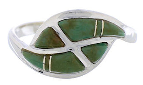 Genuine Sterling Silver Turquoise Inlay Ring Size 8-1/4 WX41057
