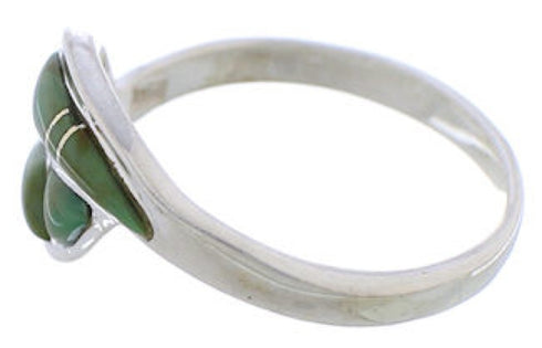 Genuine Sterling Silver Turquoise Inlay Ring Size 8-1/4 WX41057