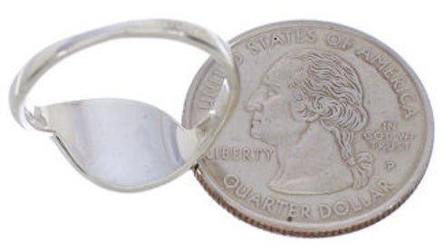 Genuine Sterling Silver Turquoise Inlay Ring Size 8-1/4 WX41057