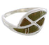 Turquoise Inlay Southwest Sterling Silver Ring Size 7-1/4 WX41059