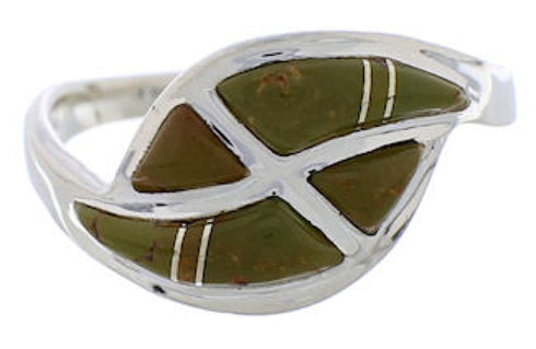 Turquoise Inlay Southwest Sterling Silver Ring Size 7-1/4 WX41059