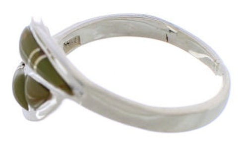 Turquoise Inlay Southwest Sterling Silver Ring Size 7-1/4 WX41059
