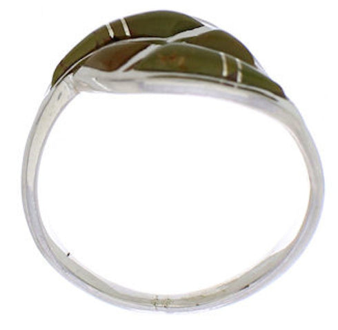 Turquoise Inlay Southwest Sterling Silver Ring Size 7-1/4 WX41059