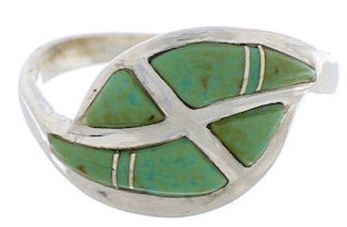 Sterling Silver Southwest Turquoise Inlay Ring Size 6-1/4 WX41066